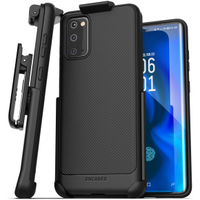 Galaxy S20 Thin Armor Case and Holster Black