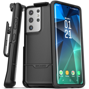 Galaxy S21 Ultra Rebel Case and Holster Black