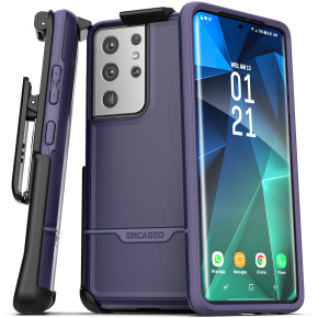 Galaxy S21 Ultra Rebel Case and Holster Purple