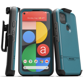 Google Pixel 5a 5G Rebel Shield Case With Belt Clip Holster