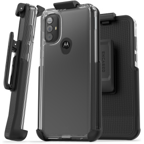 Moto G Power 2022 Clear Back Case with Belt Clip Holster