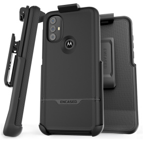Moto G Power 2022 Rebel Case with Belt Clip Holster Black