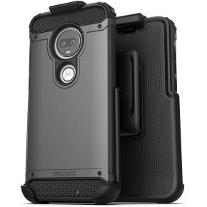 Moto G7 Scorpio Case And Holster Grey