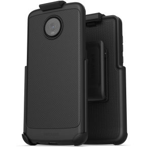Moto Z4 Thin Armor Case and Holster Black