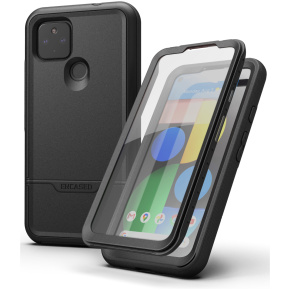 Pixel 4a 5G Case with Screen Protector (Rebel Shield)Black