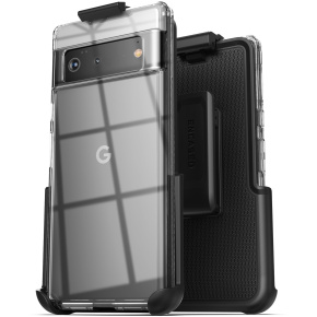 Pixel 6 Clear Back Case with Belt Clip Holster