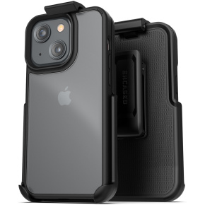 iPhone 13  Frosted Clear Back Case with Belt Clip Holster