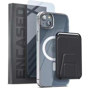 iPhone 14 Plus Clearback Case with Leather Wallet - MagSafe Compatible