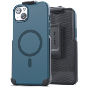 iPhone 14 Plus Slimshield Case in Blue with Belt Clip Holster - MagSafe Compatible