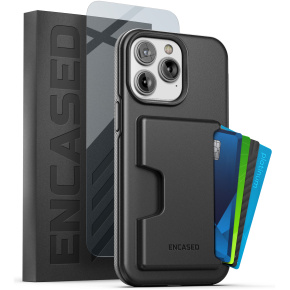 iPhone 14 Pro Phantom Wallet Case in Black with Screen Protector