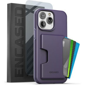iPhone 14 Pro Phantom Wallet Case in Purple with Screen Protector