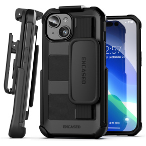 iPhone 15 Falcon Hand Strap Case with Belt Clip Holster